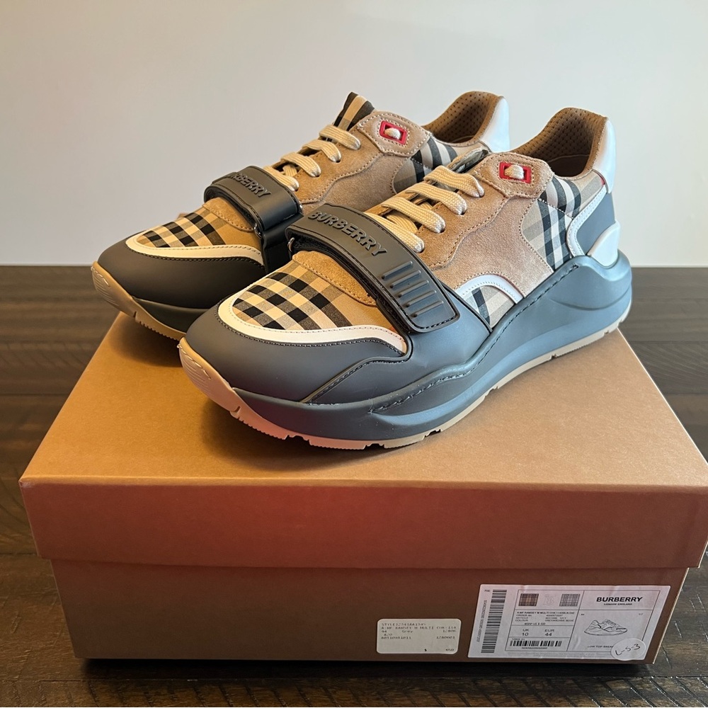 Vintage Burberry Ramsey Grey/Archive Beige Checkerboard Size 44 EU 8031098 NIB - Picture 3 of 16